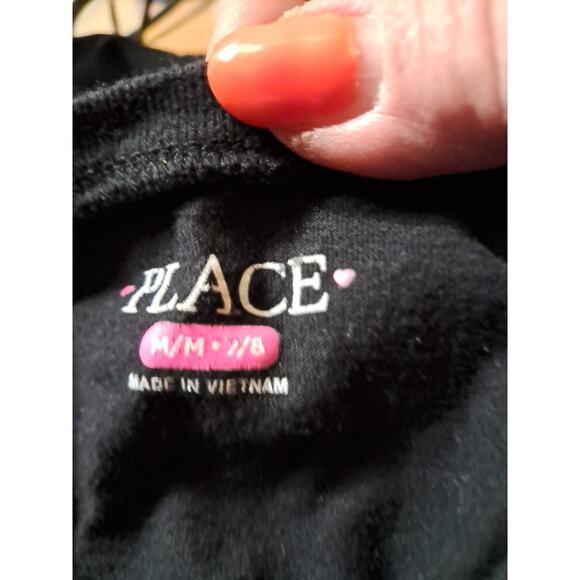 Place Childs Size M 7/8 Black Naughty Nice Long Sleeve Shirt - Picture 3 of 5